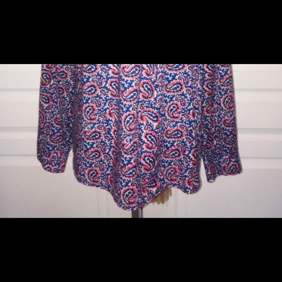 J Crew Paisley Cotton Tunic Top Sz M 🌸 - Picture 3 of 6